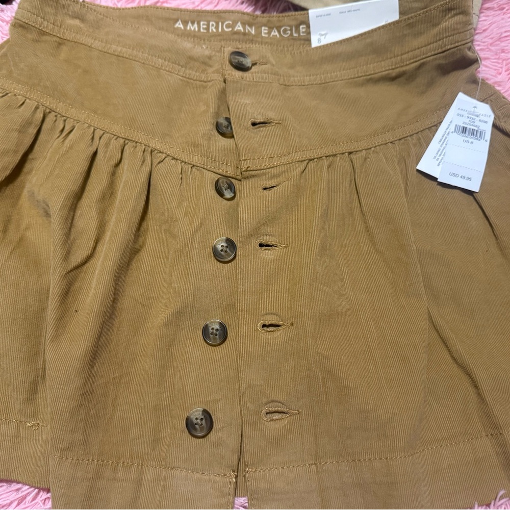 American Eagle Outfitters Tan Button Skirt